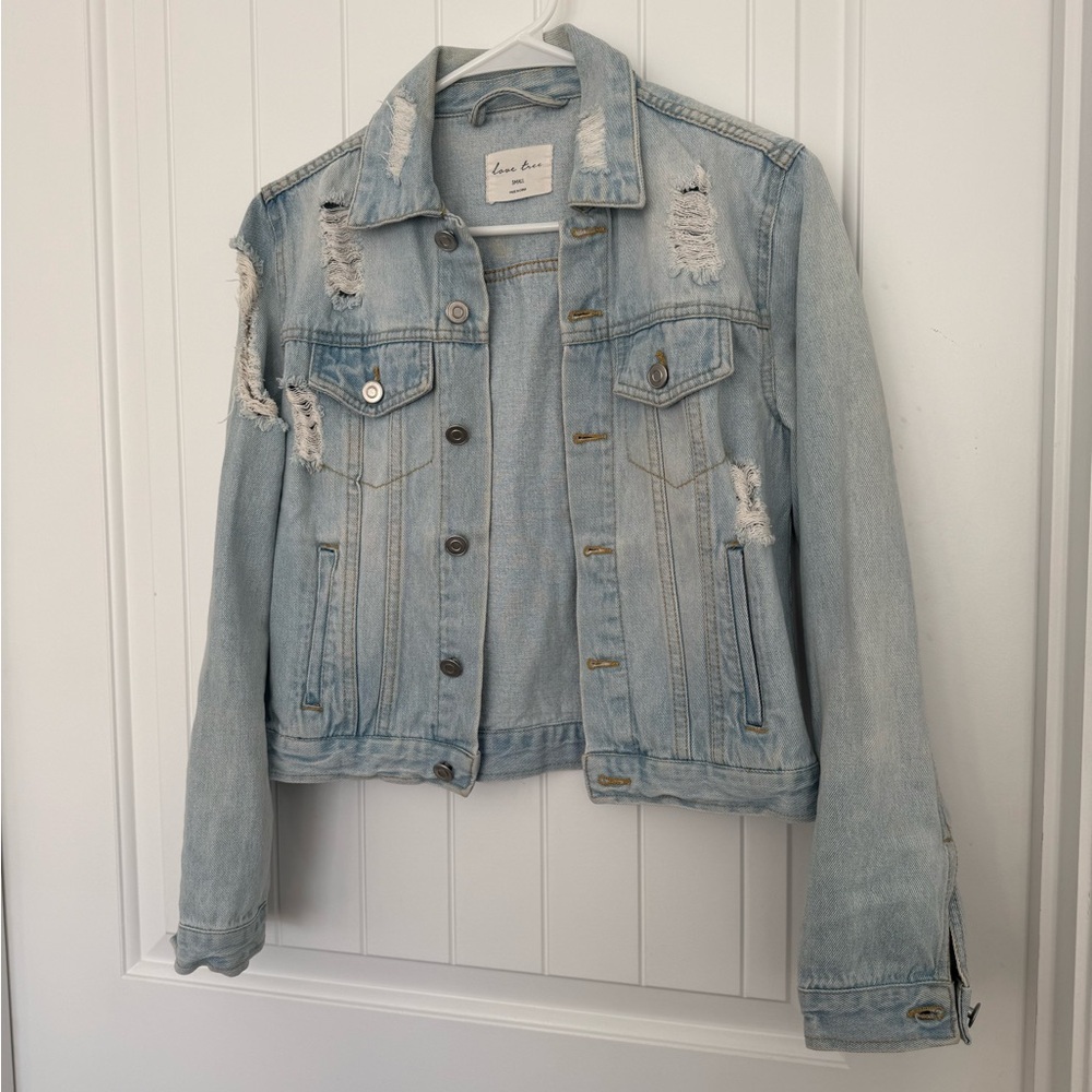 Distressed Light Blue Denim Jacket